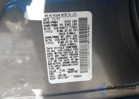 2018 Nissan Rogue S z USA, uszkodzony, nr VIN JN8AT2MV9JW312432